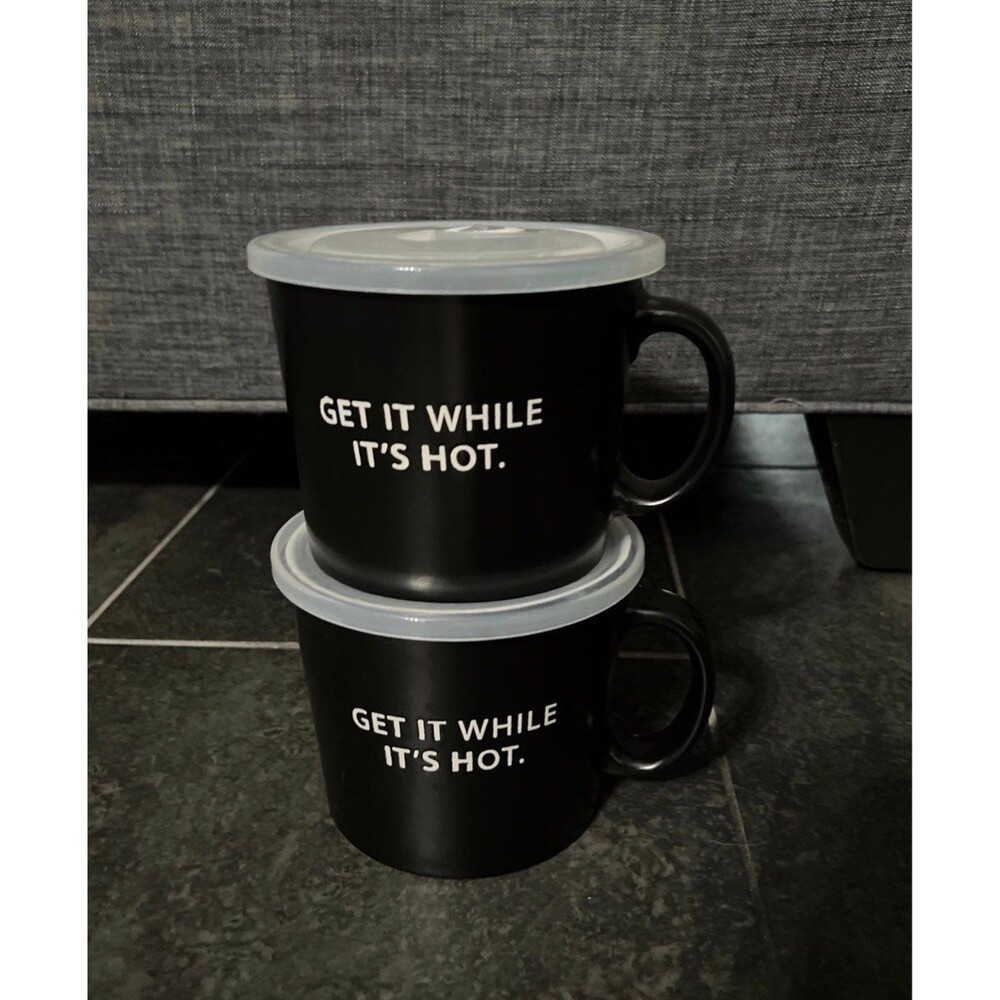 NEW Set of Soup Mugs Microwave Bowls with Vent Lids Ramen Coffee Tea